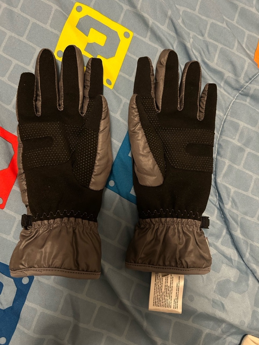 Head Black and Gray Insulated Gloves with Textured Grip